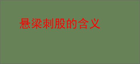 悬梁刺股的含义