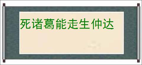 死诸葛能走生仲达