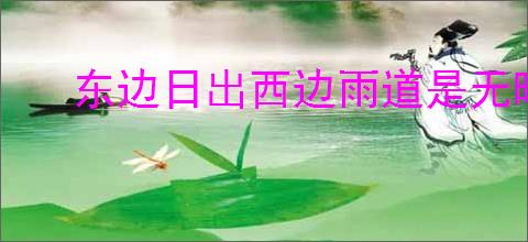 东边日出西边雨道是无晴却有晴