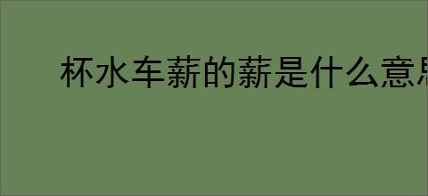 杯水车薪的薪是什么意思