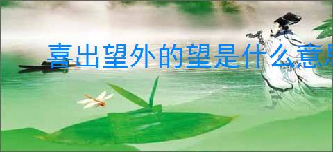 喜出望外的望是什么意思