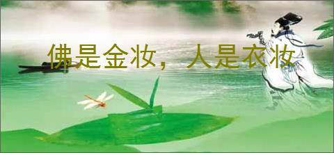 佛是金妆，人是衣妆