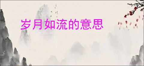 岁月如流的意思