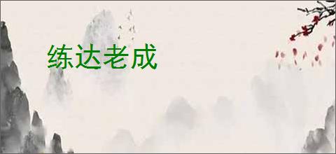 练达老成