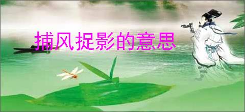 捕风捉影的意思